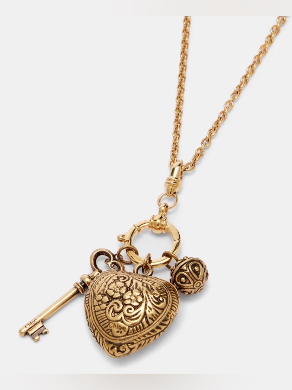 Chloé Château Treasures Victorian Charms “Vintage” Gold Pendant Necklace - NWT